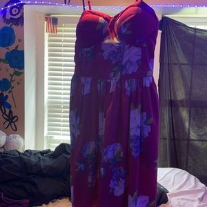 Pink floral party dress